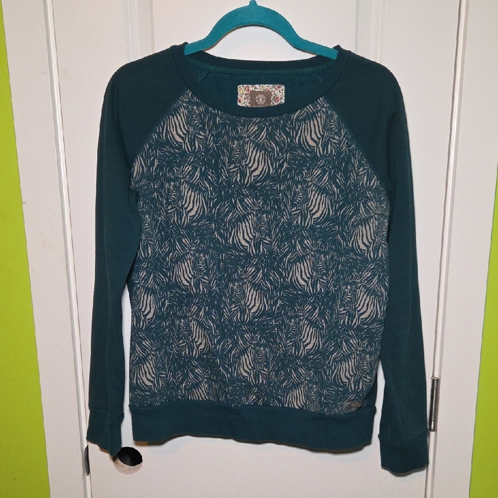 Element Teal and Cream Animal Print Sweater